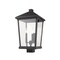 Z-Lite Beacon 3 Light Outdoor Post Mount Fixture, Oil Rubbed Bronze & Clear Beveled 568PHXLS-ORB - alternate 3